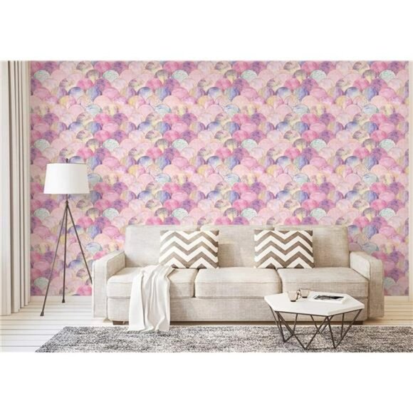 AMAZING WALL Peel and Stick Wallpaper Pink Scale Ombre Self Adhesive 500cm - Picture 2 of 6